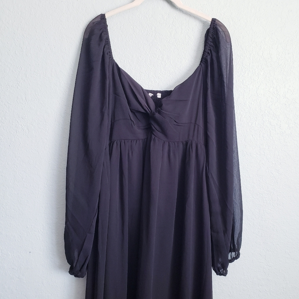 Baltic Born Dione Long Sleeve Black Midi Dress - Picture 3 of 6